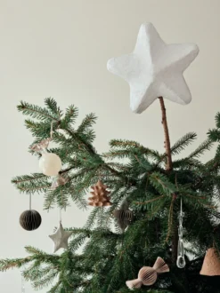 Pulp toppstjärna 22 cm, White
