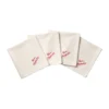 Quote bomullsservett, Red, 4-pack, 45x45 cm