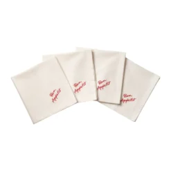 Quote bomullsservett, Red, 4-pack, 45x45 cm