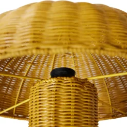 Rattan bordslampa, Mustard