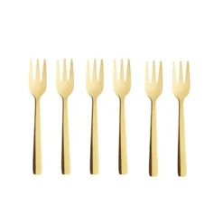 Raw dessertgaffel 6-pack, Guld