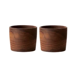 Raw äggkopp teak 2-pack, Brun