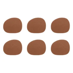 Raw glasunderlägg läder 6-pack, Cinnamon brown (brun)