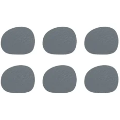 Raw glasunderlägg läder 6-pack, Grey buffalo (grå)