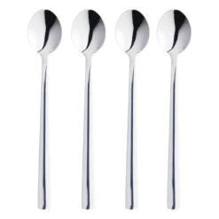 Raw lattesked 4-pack, Blankpolerat rostfritt stål