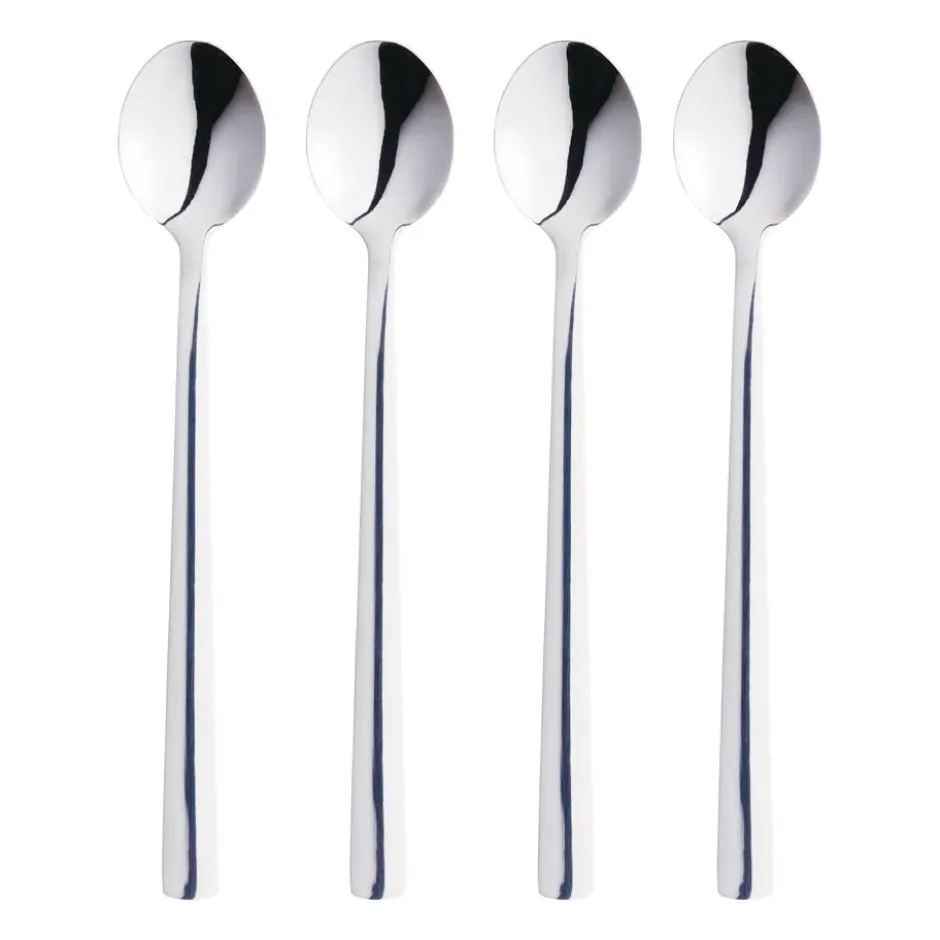 Raw lattesked 4-pack, Blankpolerat rostfritt stål