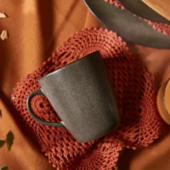 Raw mugg med handtag 35 cl, Forest brown