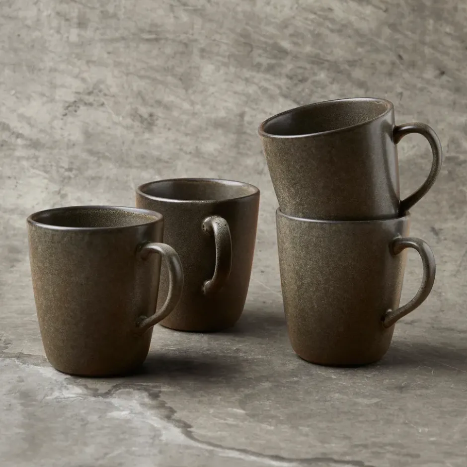 Raw mugg med handtag 35 cl, Forest brown