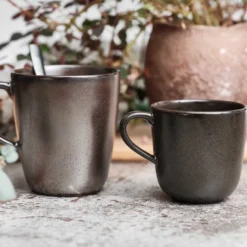 Raw mugg med handtag 20 cl, Metallic brown