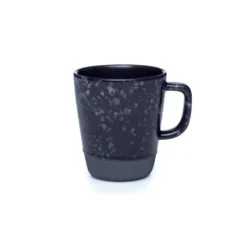 Raw mugg med handtag 30 cl, svart med prickar