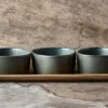 Raw Organic skålset med träbricka, Northern Green