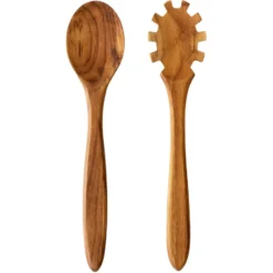 Raw salladsbestick 2 delar teak, Brun