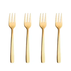 Raw tårtgaffel 4-pack, Guld