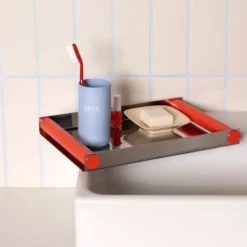 Ray tray disco bricka 20,5x30 cm, Red coral,-rostfritt stål