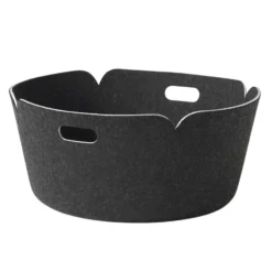Restore förvaringskorg rund, Black melange (svart)