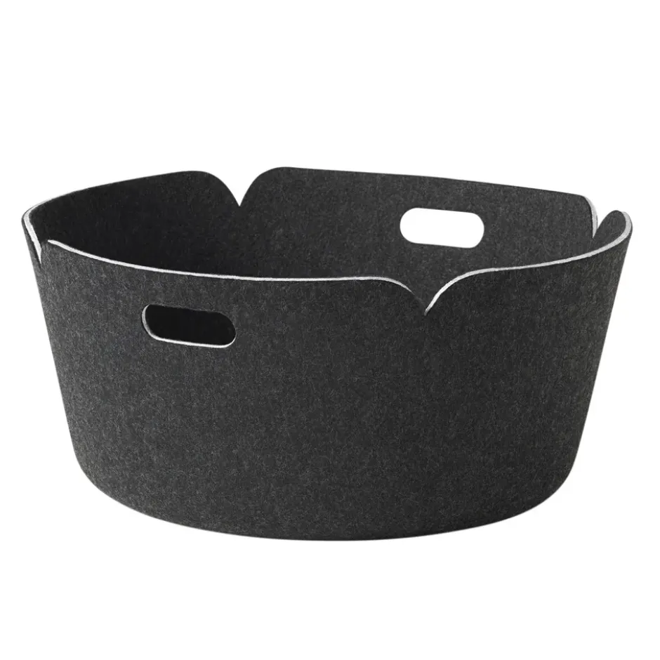 Restore förvaringskorg rund, Black melange (svart)