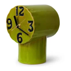 Retro keramikklocka 18 cm, Olive