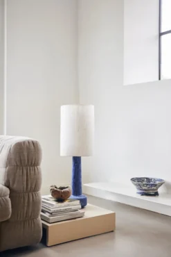 Retro lampfot i stengods, Blue