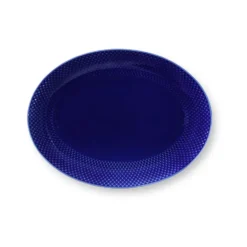 Rhombe serveringsfat ovalt 35x26,5 cm, Mörkblå