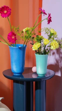 Rhombe vas 20 cm, Blå