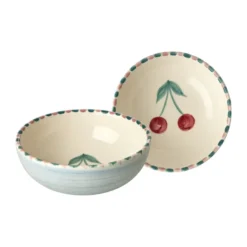 Rice keramikskål 35 cl, Cherry-blue