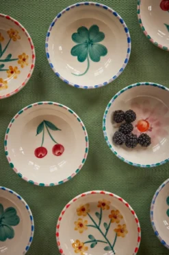 Rice keramikskål 35 cl, Cherry-blue