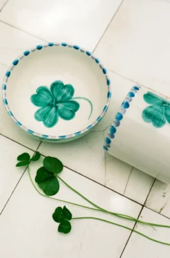 Rice keramikskål 35 cl, Good Luck Clover-Soft green