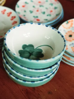Rice keramikskål 35 cl, Good Luck Clover-Soft green