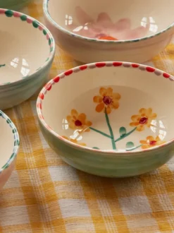 Rice keramikskål 35 cl, Yellow Flower-jade