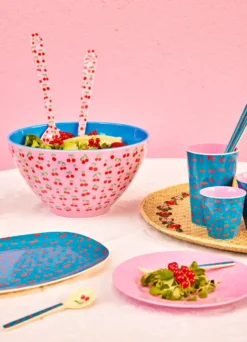 Rice salladsbestick melamin 2 delar, Körsbär