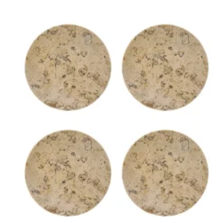 Ridge glasunderlägg Ø10 cm 4-pack, Marmor