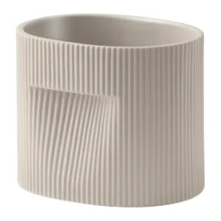 Ridge kruka 15 cm, Beige