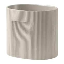 Ridge kruka 24 cm, Beige