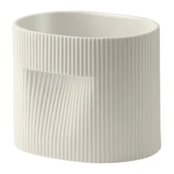 Ridge kruka 15 cm, Off-white