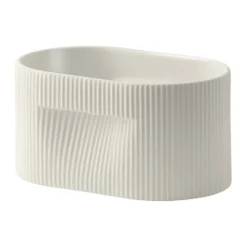 Ridge kruka 13 cm, Off-white