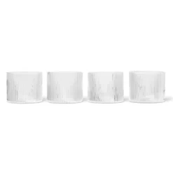 Ripple glas lågt 4-pack, Clear