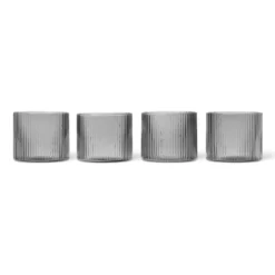 Ripple glas lågt 4-pack, Smoked Grey