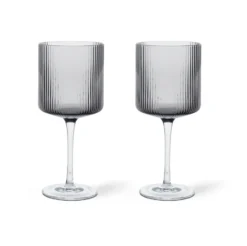 Ripple rödvinsglas 32,5 cl 2-pack, Smoked grey