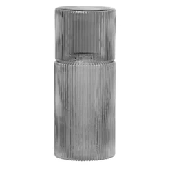 Ripple small karaff set, Smoked grey