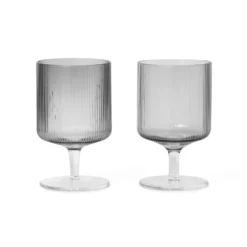 Ripple vinglas 2-pack, Smoked grey
