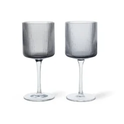 Ripple vitvinsglas 26 cl 2-pack, Smoked grey