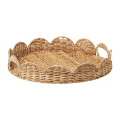 Round Scallop bricka, Natural, 40 cm