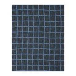 Rutig jacquardvävd bordsduk 147x147 cm, Blue-black