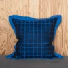 Rutig kuddfodal 47x47 cm, Blue-black