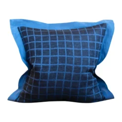 Rutig kuddfodal 47x47 cm, Blue-black