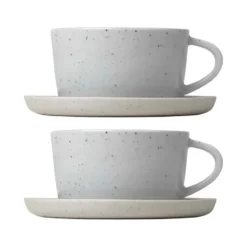 Sablo kaffekopp med fat 15 cl 2-pack, Cloud