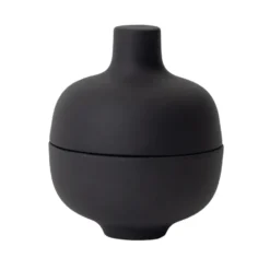 Sand skål med lock S Ø8,2 cm, Black clay
