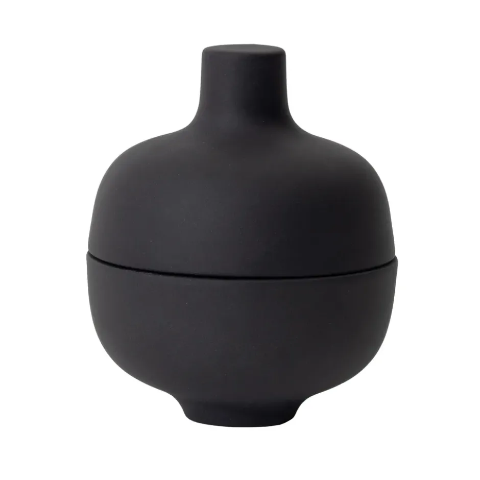 Sand skål med lock S Ø8,2 cm, Black clay