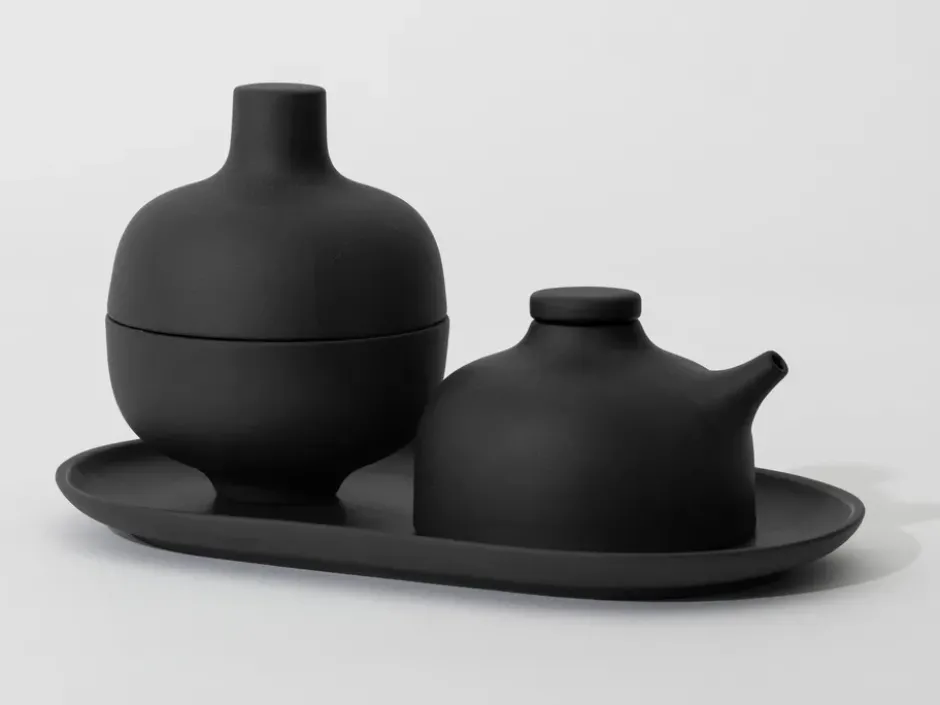 Sand skål med lock S Ø8,2 cm, Black clay