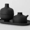 Sand tallrik oval 12,5x20 cm, Black clay
